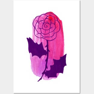 Pink Rose Watercolor Posters and Art